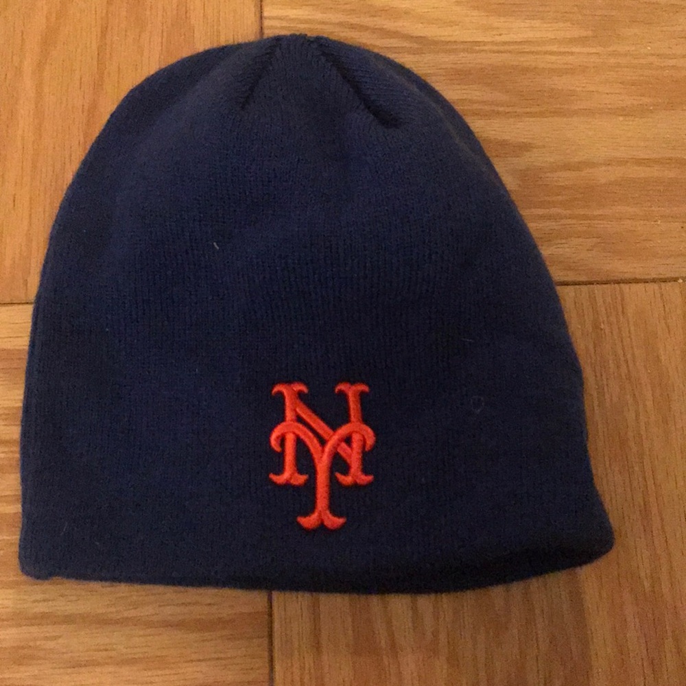 NY METS SWEATER BEANIE HAT